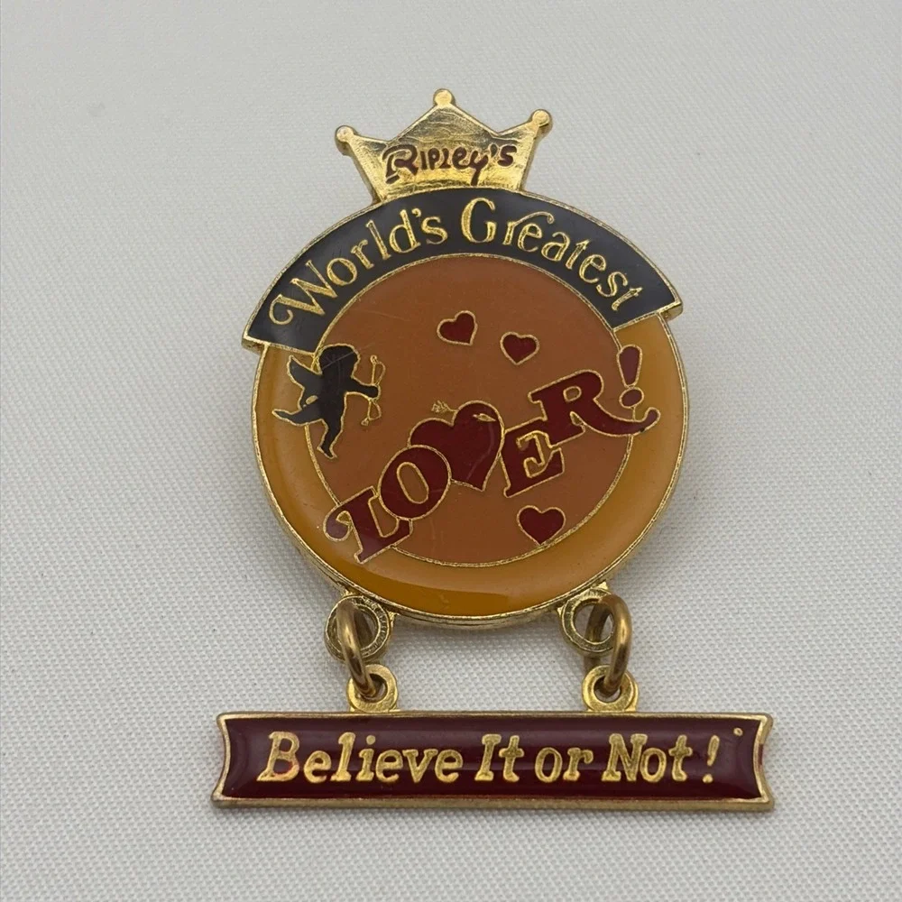 Ripley's World's Greatest‎ Lover Believe It Or Not Dangler Lapel Hat Pin